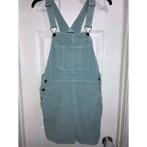 Wild Fable Green Corduroy Mini Overalls Dress Large